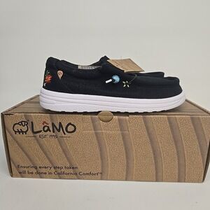 Lamo Paula Black Floral Size 5